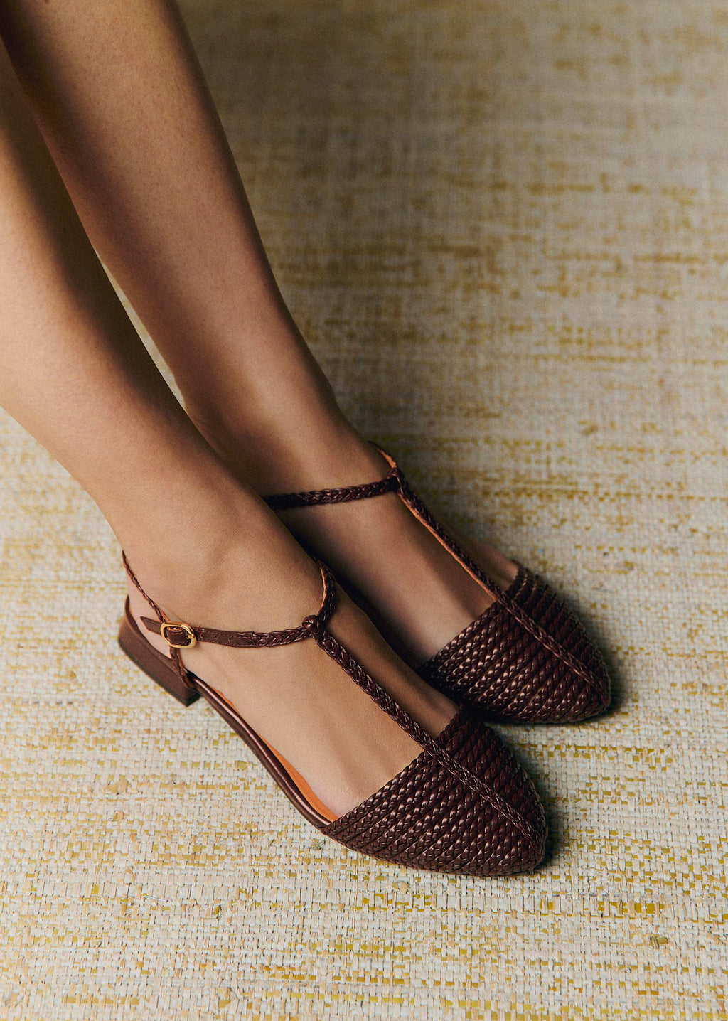 Sandales Low Aurore - Chocolat Lisse Tressé