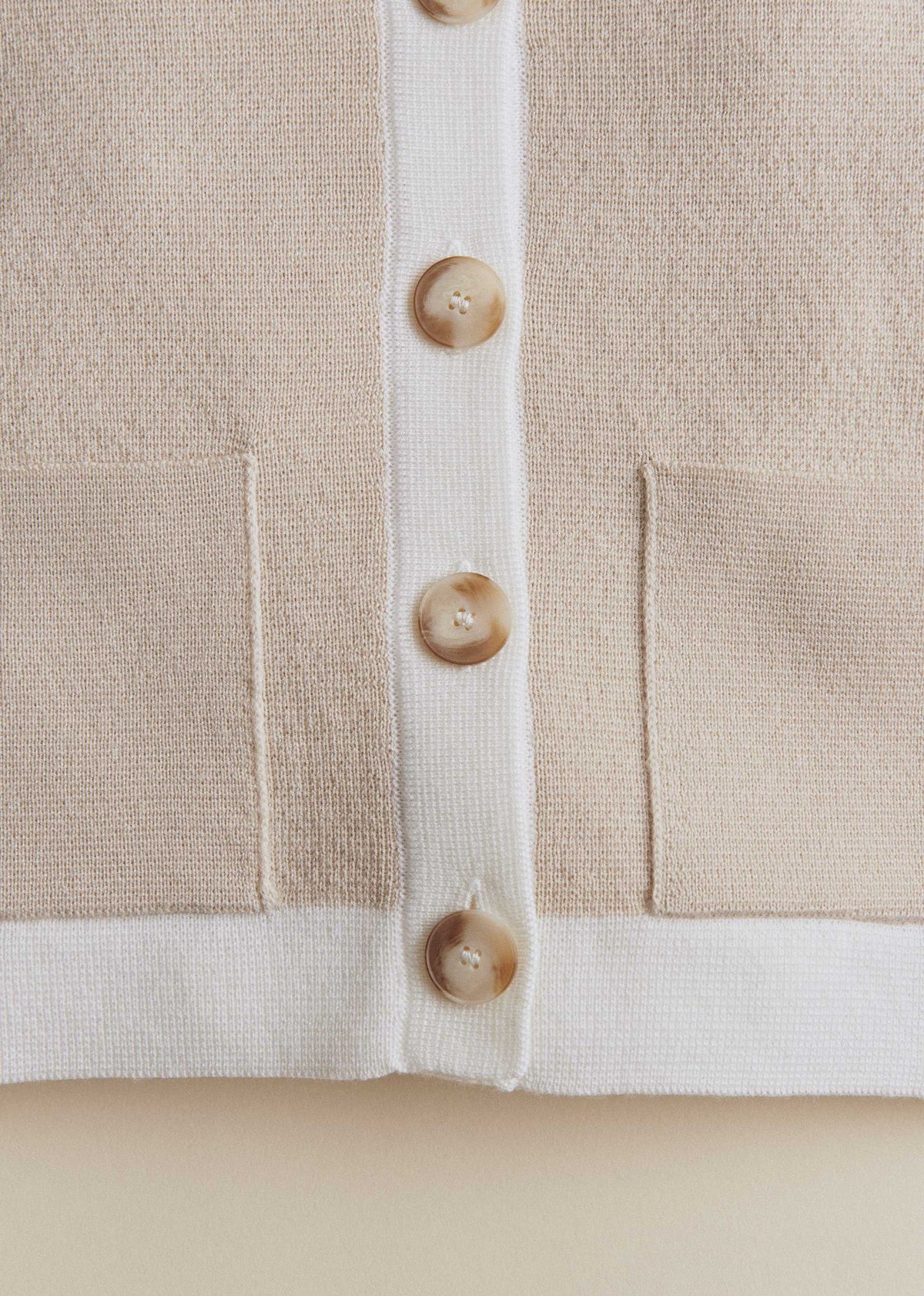 Gilet Betty - Vanille Détails Écru