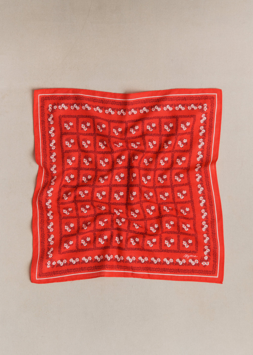 Foulard Gaston - Carreaux Flores