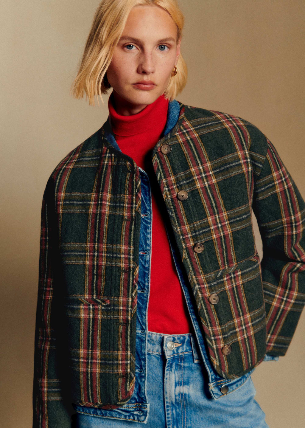 Veste Freddy - Carreaux Vert et Rouge