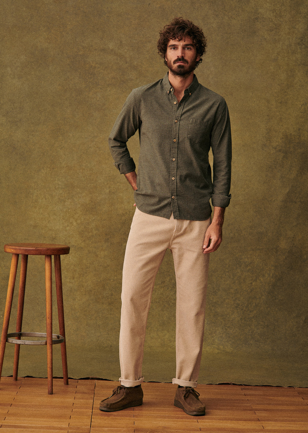 Chemise Charlie Flanelle - Kaki