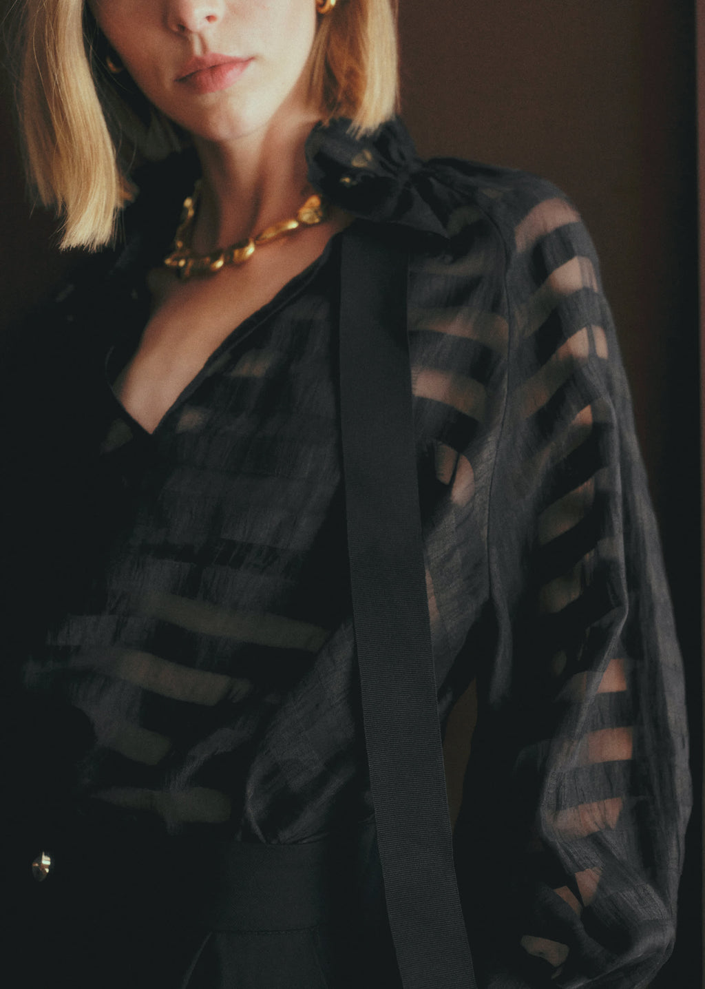 Chemise Hillis - Rayures Transparentes Noir