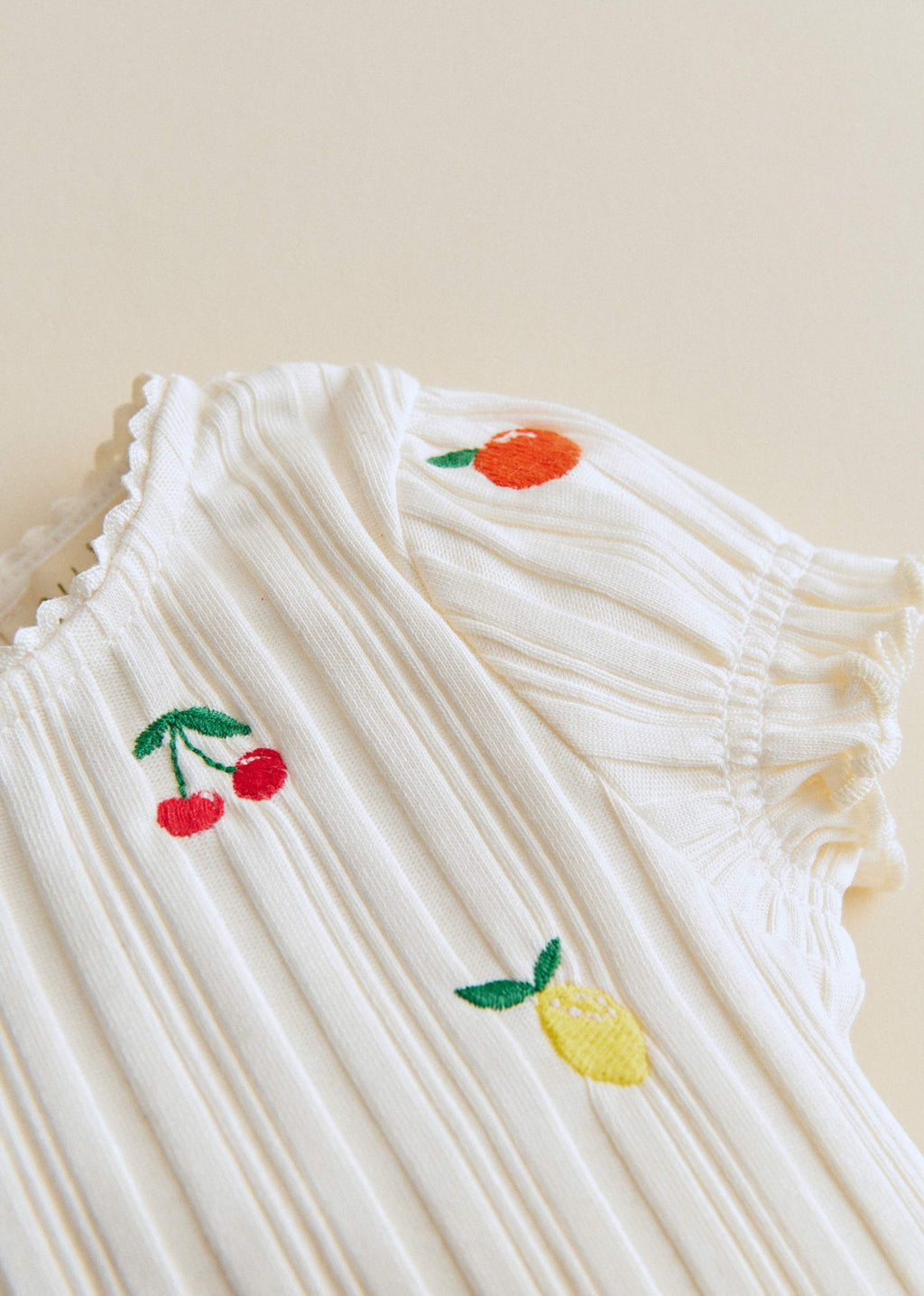 Top Simona - Ecru / Broderie Fruit