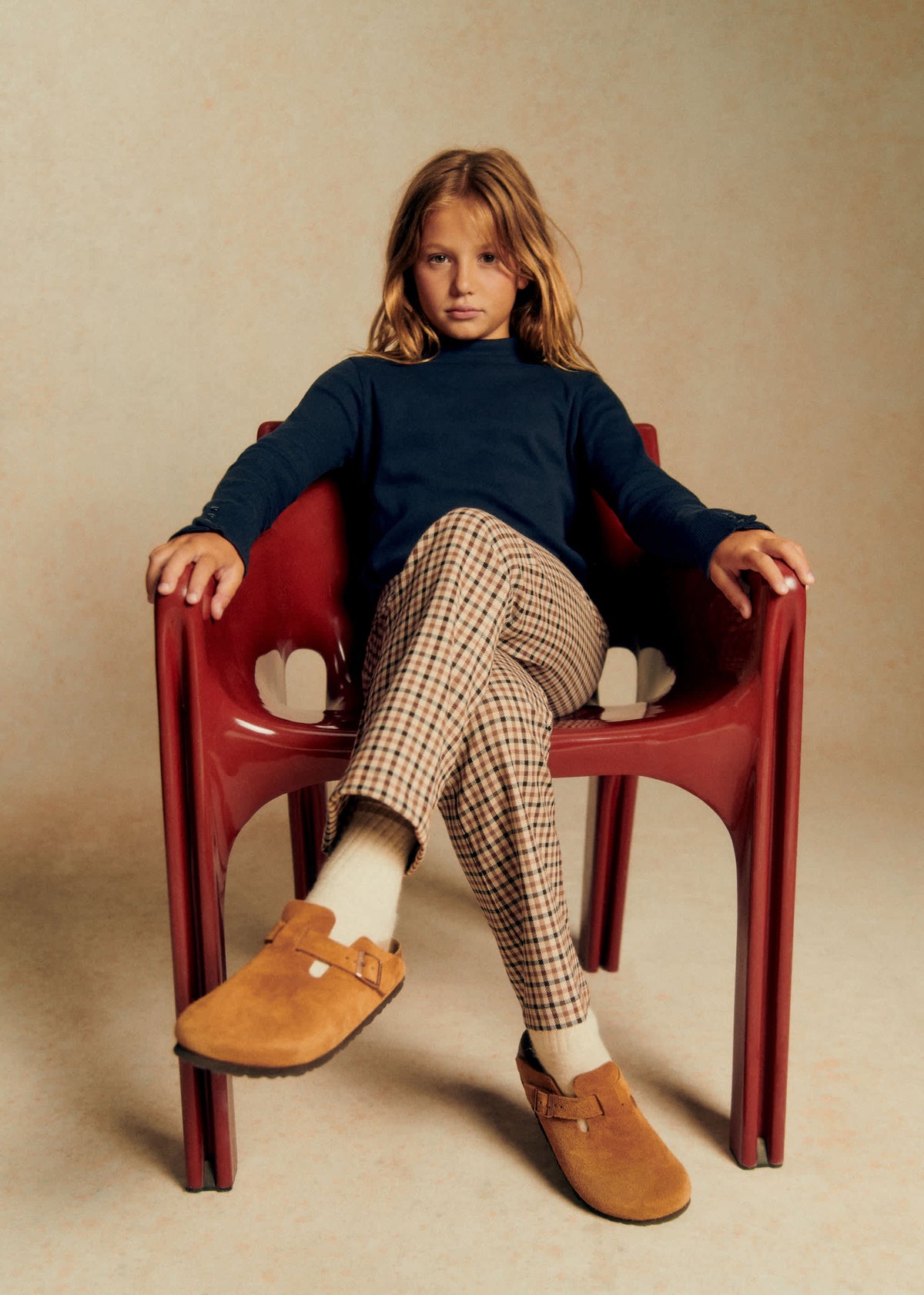 Pantalon Ciara - Carreaux Camel Beige et Noir