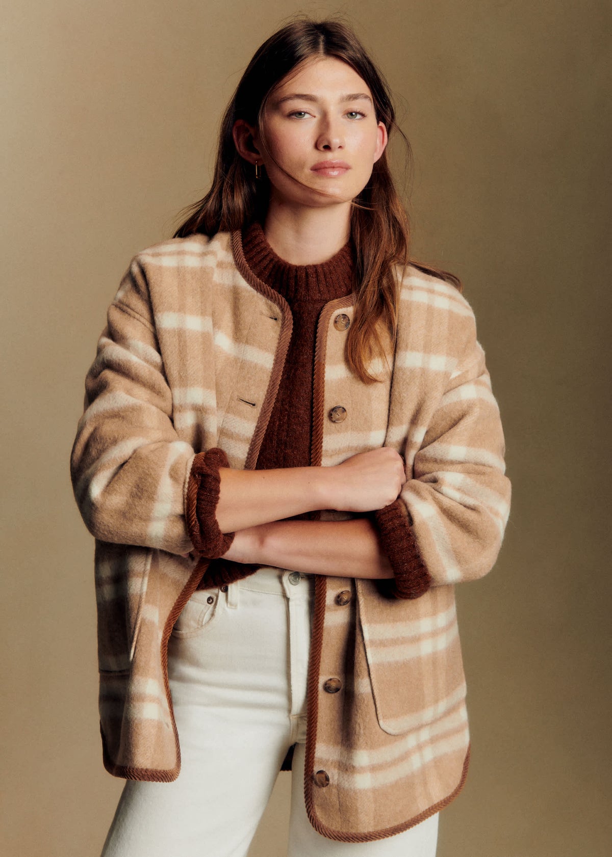 Veste Sari - Carreaux Beige