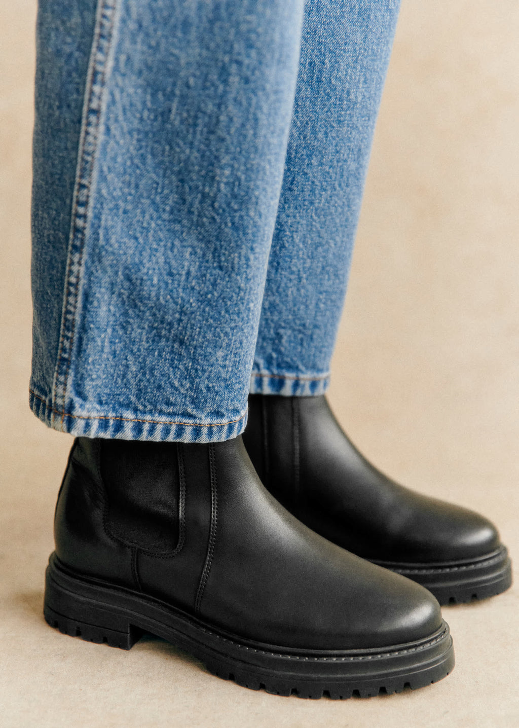 Bottines Low Lena - Cuir Noir Lisse