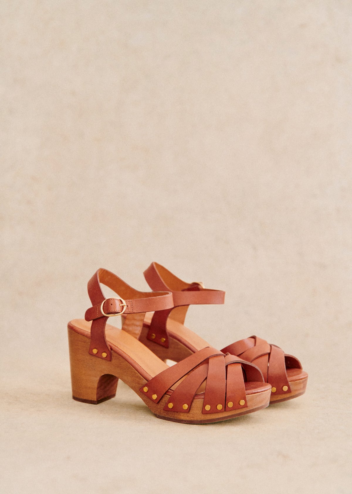 Sabots Isabelle - Camel Lisse
