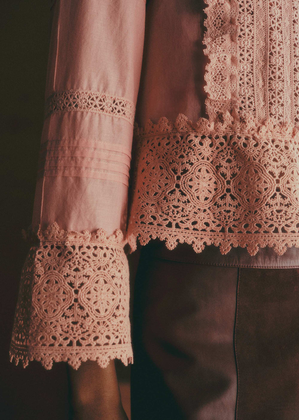 Blouse Tomoe - Dentelle Bois De Rose