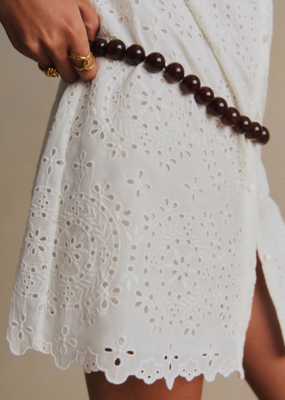 Robe Helly - Broderie Unie Ecru