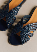 Mules Low Paola - Marine Lisse Tressé