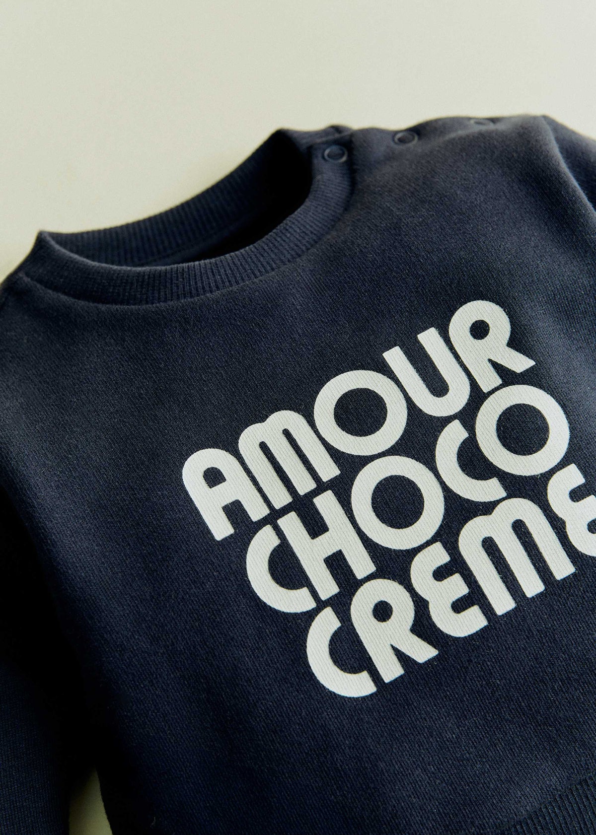 Sweat-Shirt Amour Choco Crème - Marine / Ecru