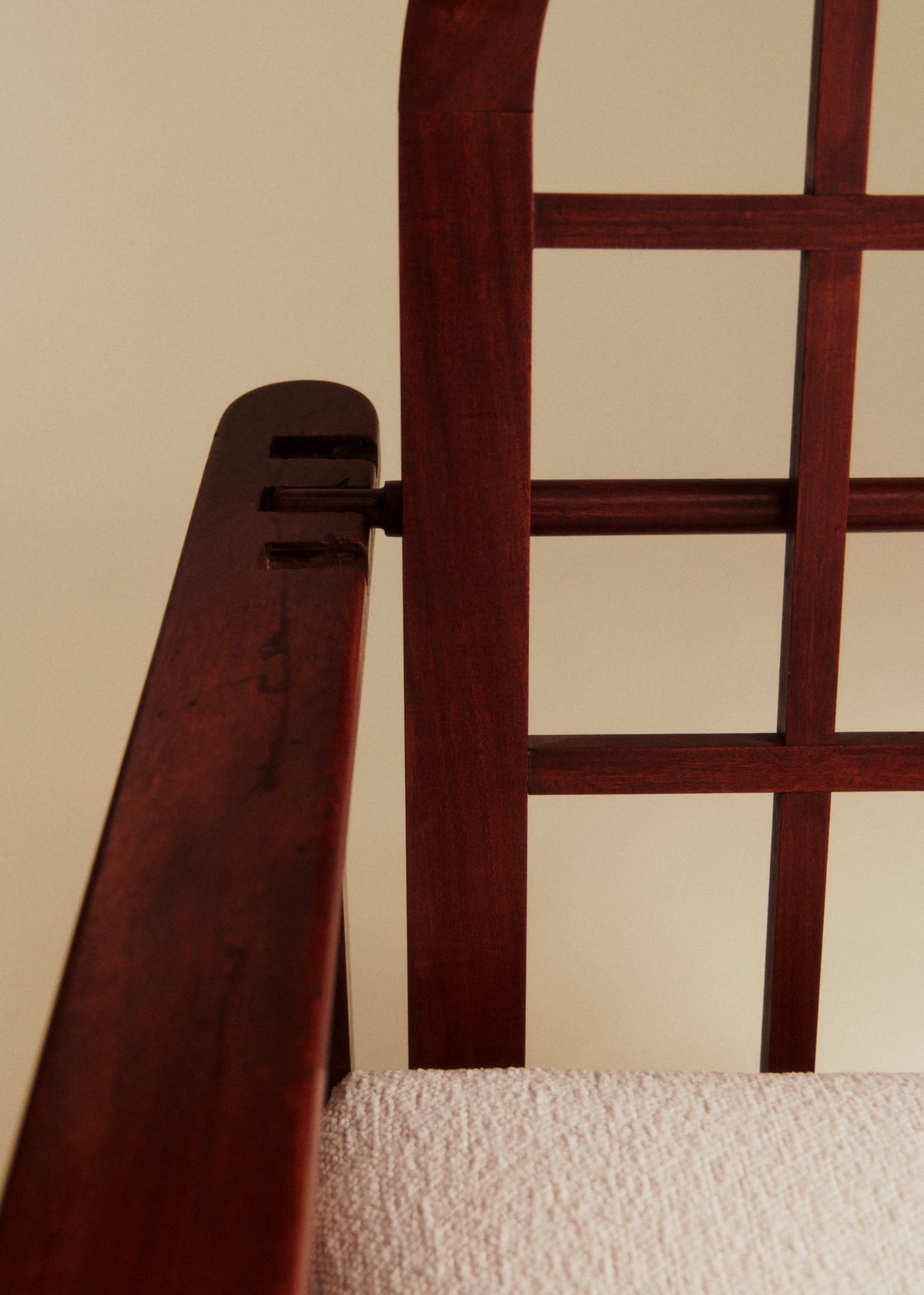 Fauteuil dossier inclinable vintage acajou - Acajou