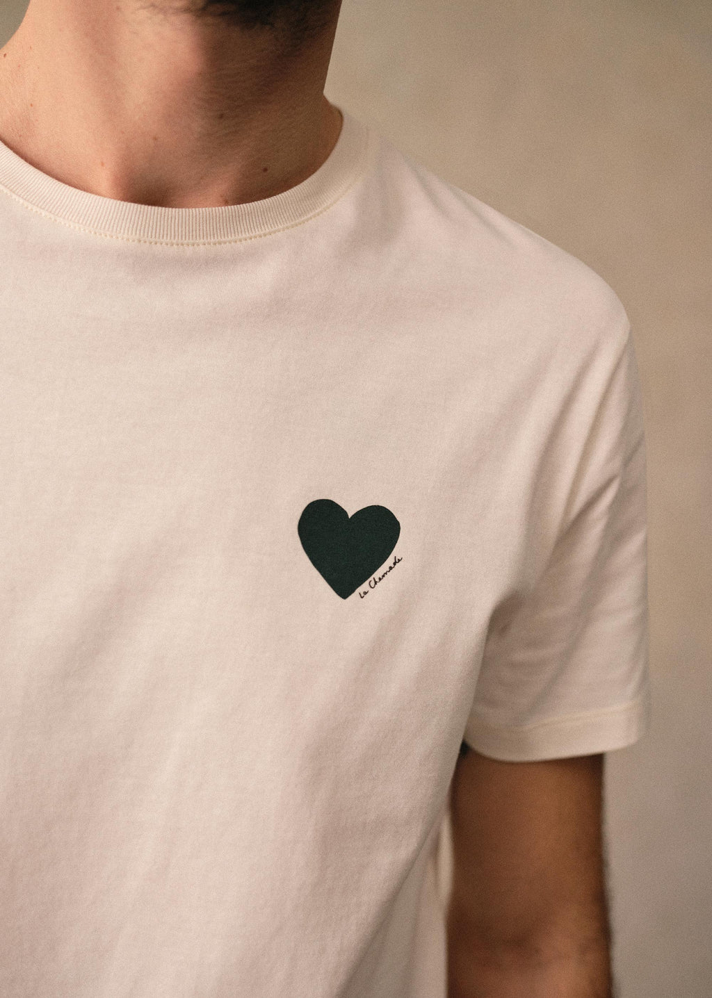 T-Shirt Coeur Chamade - Écru / Vert