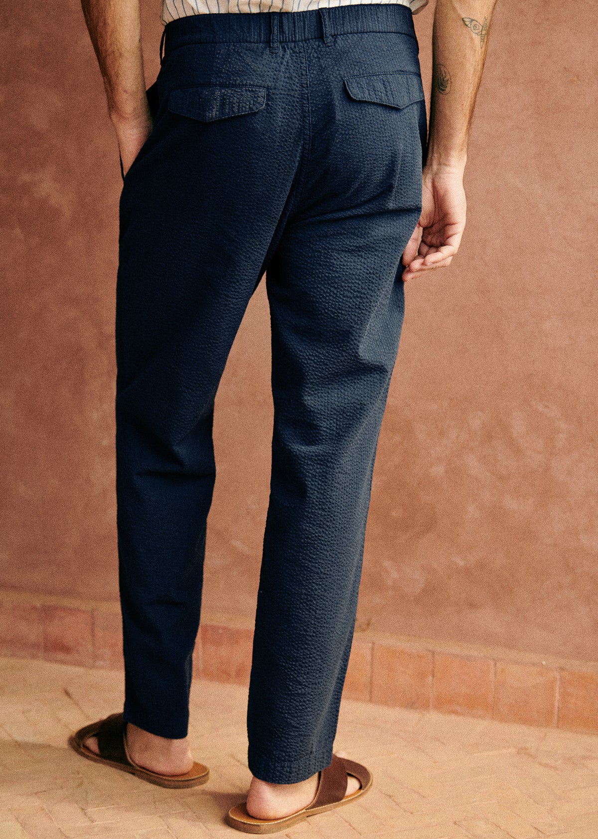 Pantalon Shane - Seersucker Marine