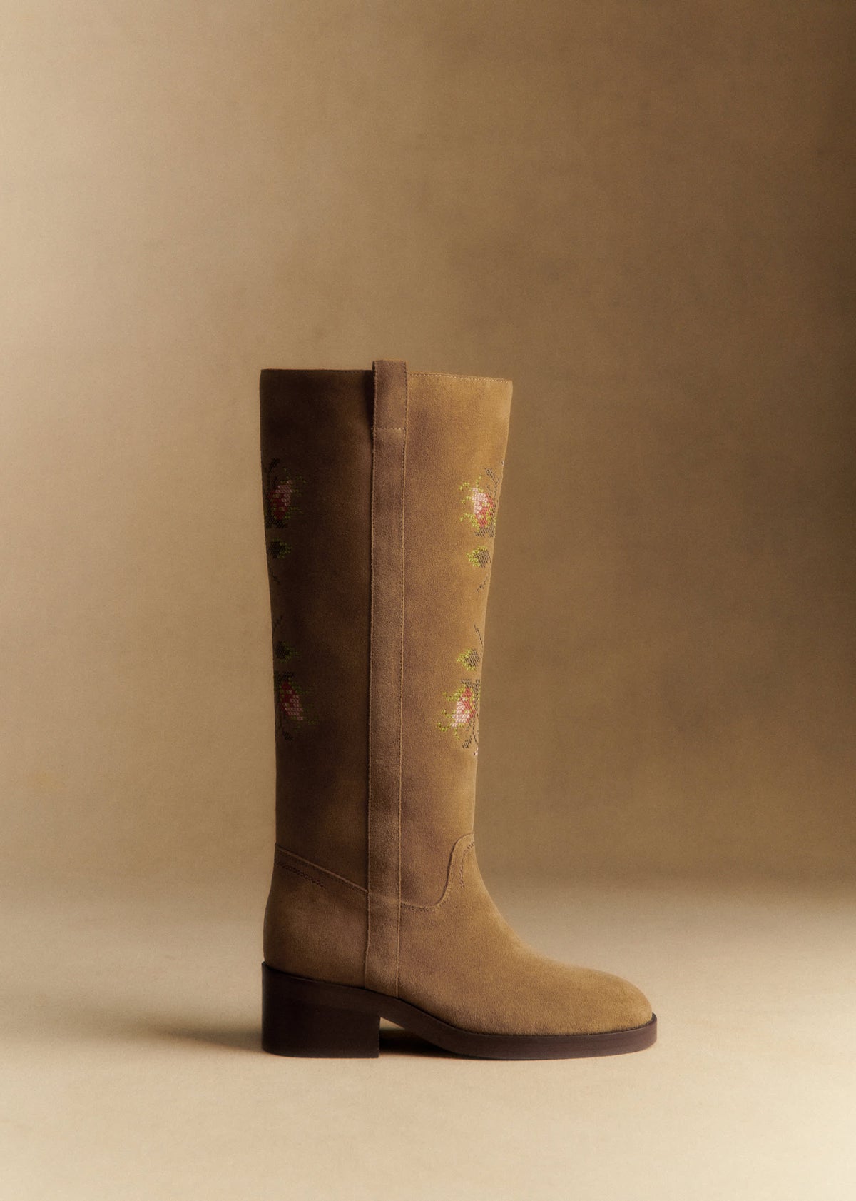 Bottes Low Katharina - Sézane x Baziszt - Beige Broderie