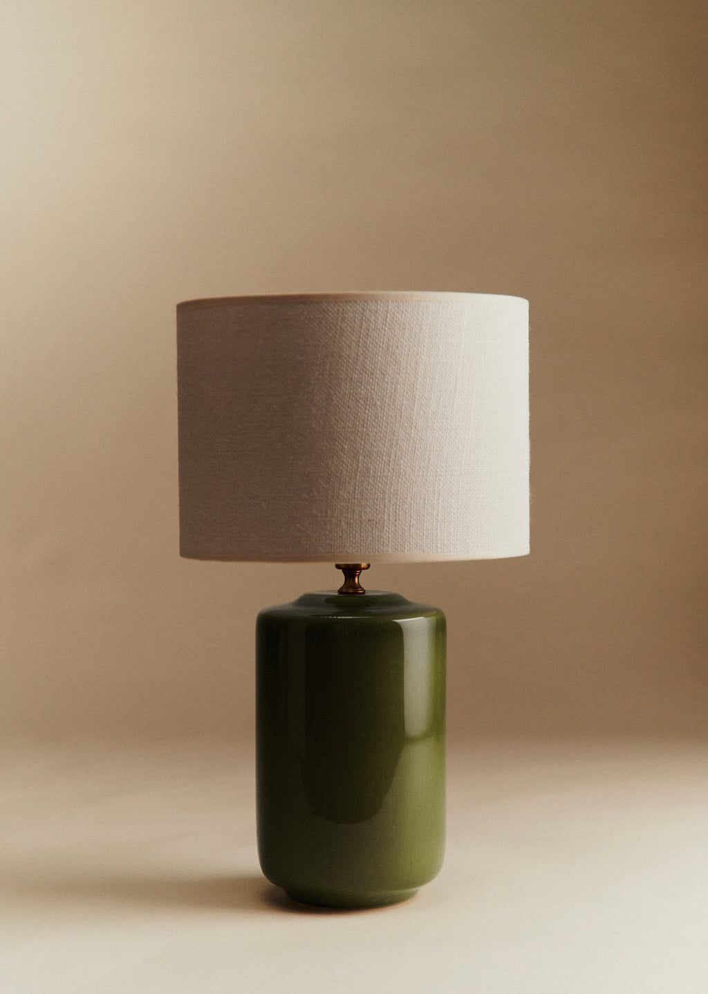 Lampe Mezzo - Sauge - Abat-jour Dolce - Jute Écru