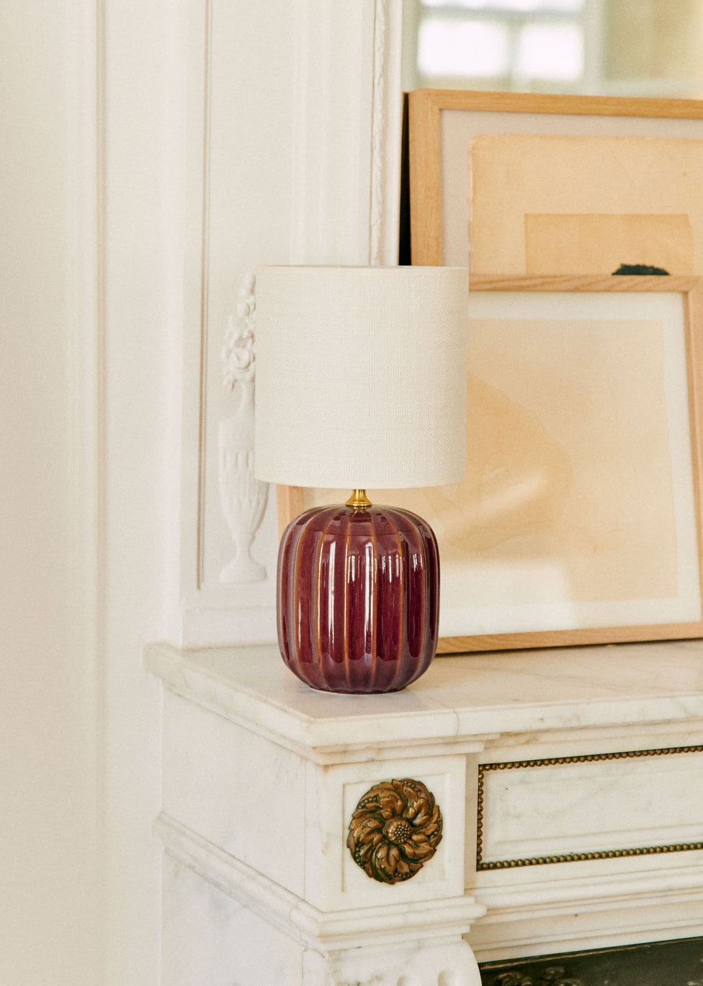 Lampe Traviata petit modèle - Moka - Abat-jour Dolce - Jute Écru