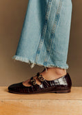 Ballerines Low Clélia - Choco Croco