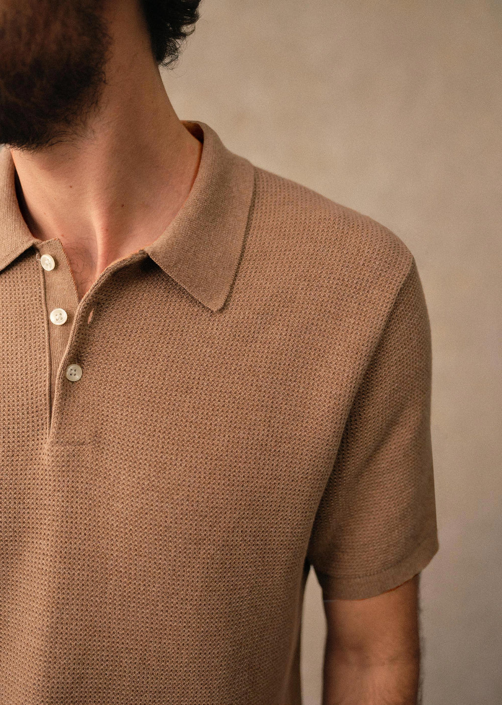 Polo Maille Sawyer - Beige Chiné