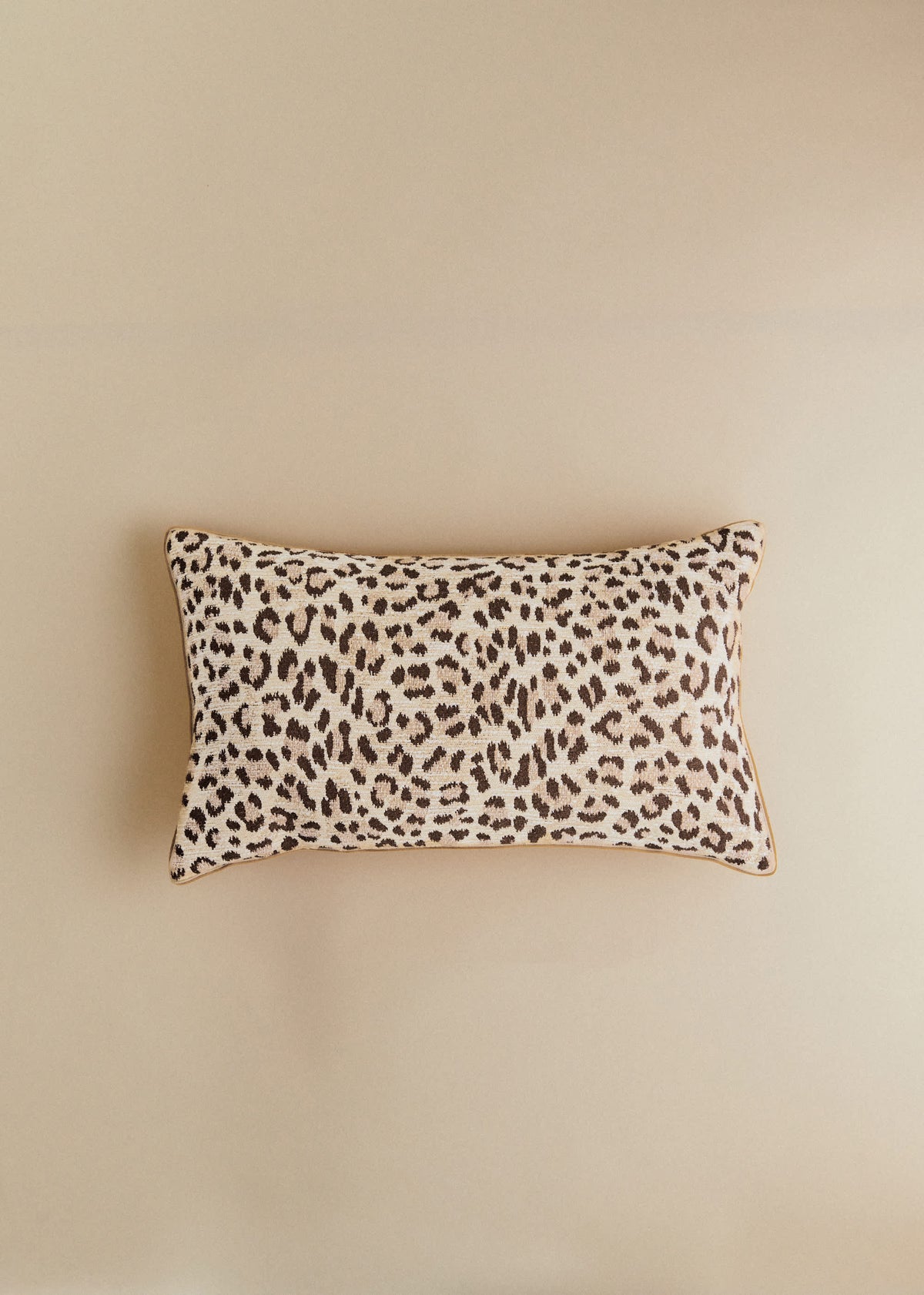 Coussin Jacquard - Petit modèle - Léopard Écru et Café