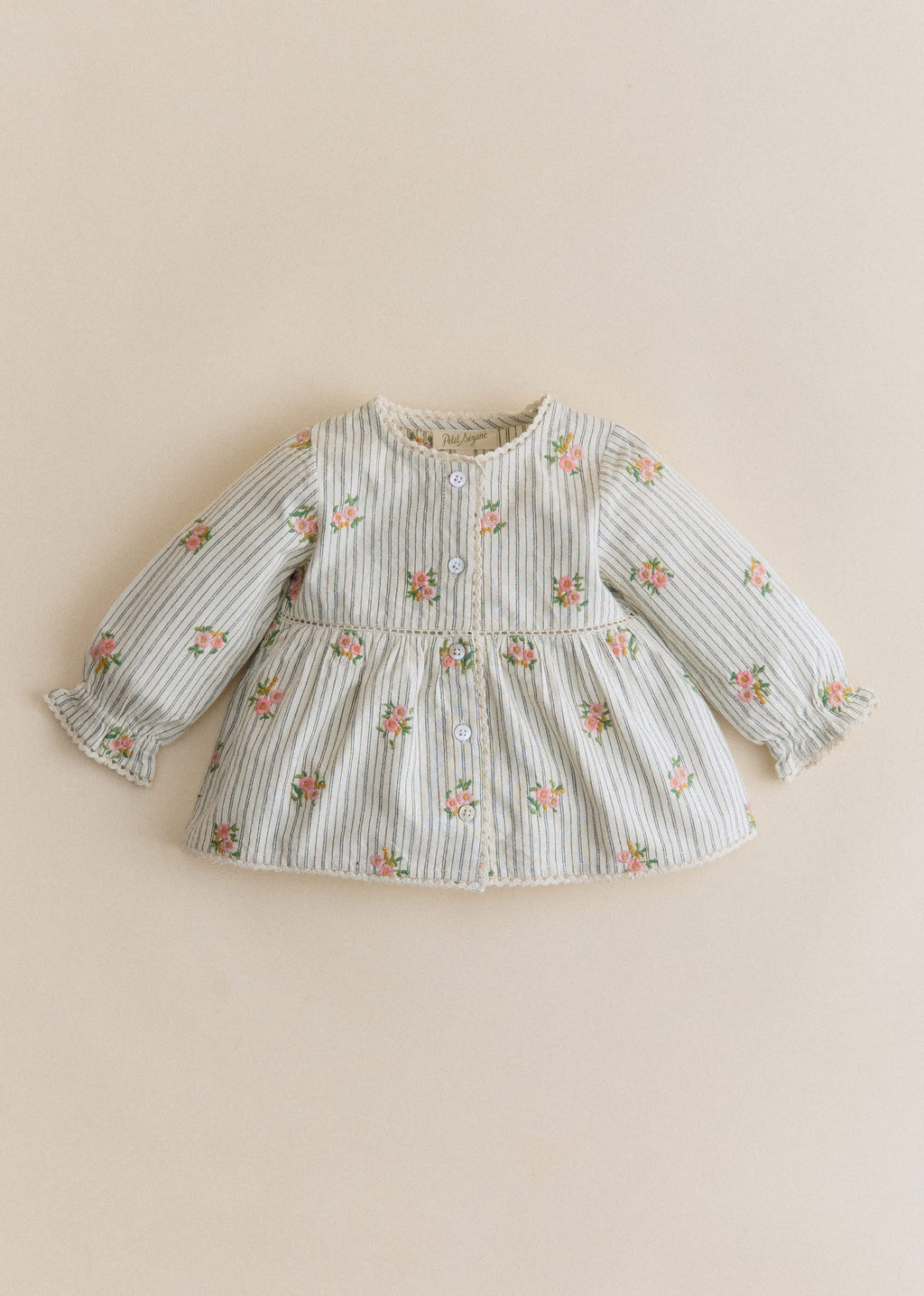 Blouse Adèle - Rayures Broderies Fleurs