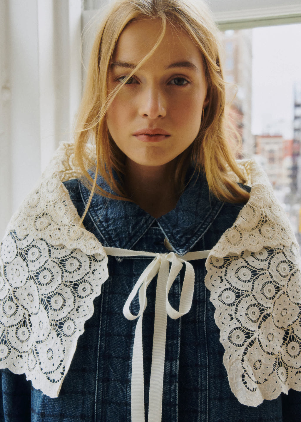Veste Avery - Sézane x SEA NY - Broderie Marine Fond Denim