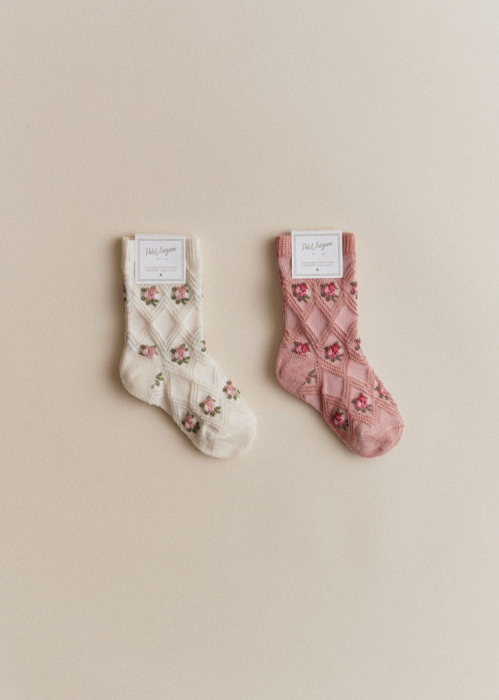 Chaussettes Julia - Fleurs Roses