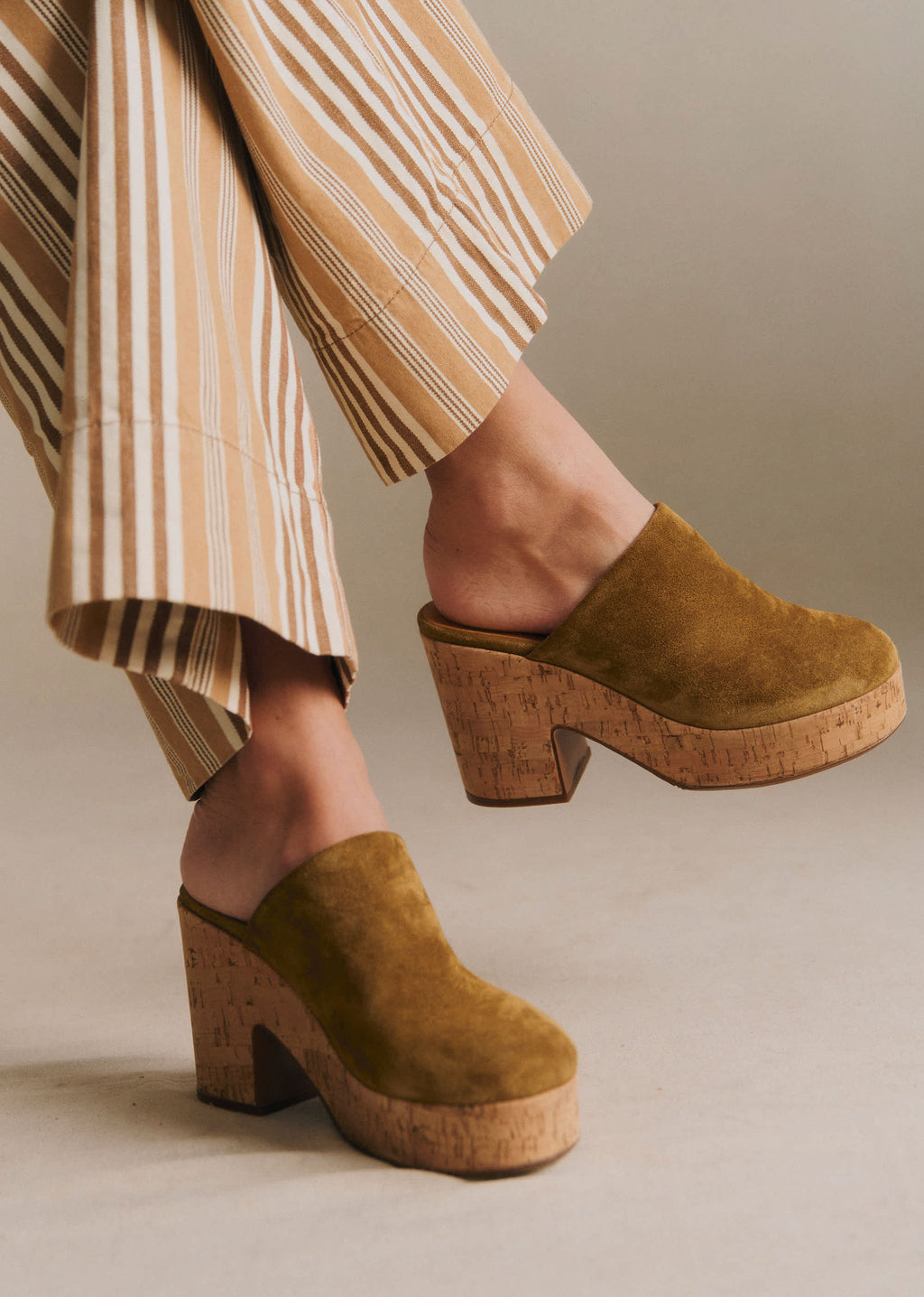 Mules high Callie - Taupe
