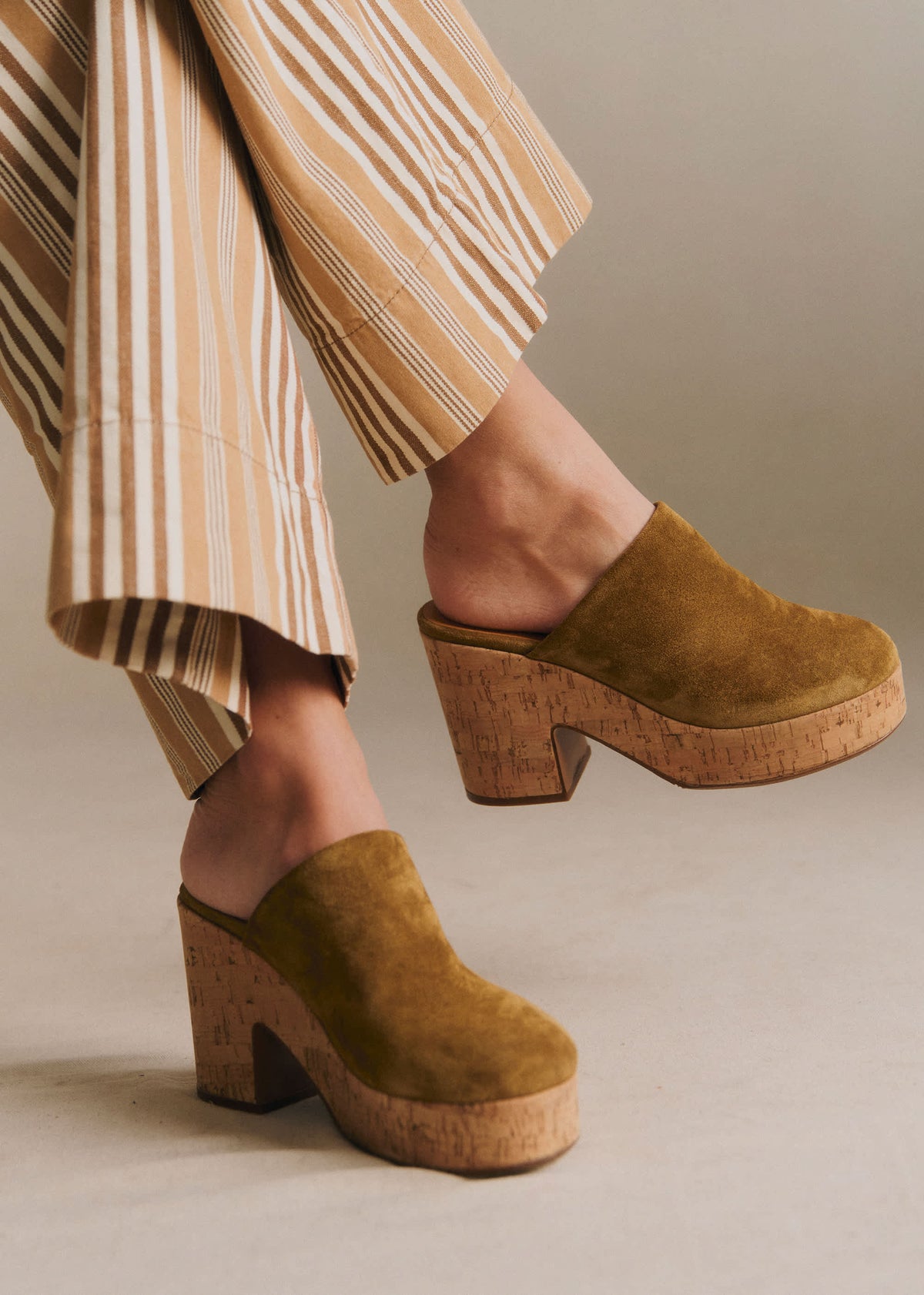 Mules high Callie - Taupe
