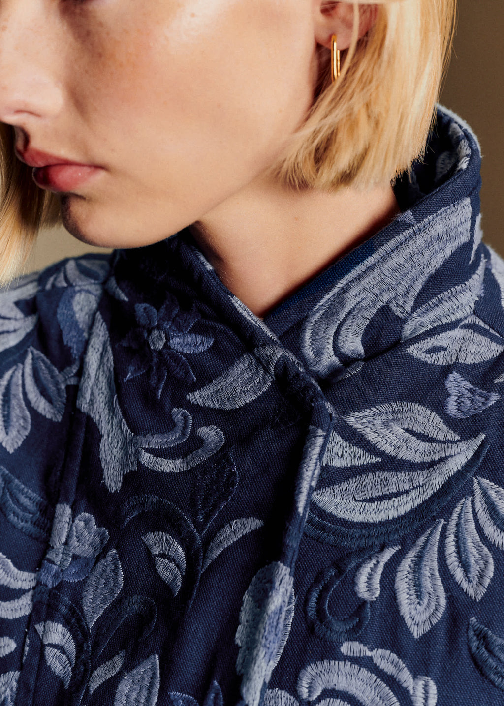 Veste Kalvin - Sézane x Antoinette Poisson - Bleu Denim Brodé