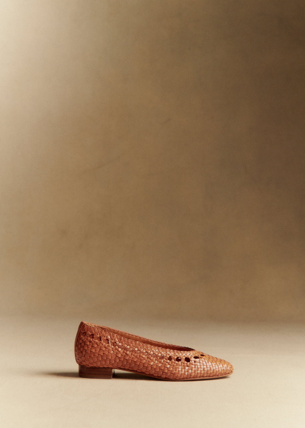 Ballerines Low Anya - Camel Lisse Tressé