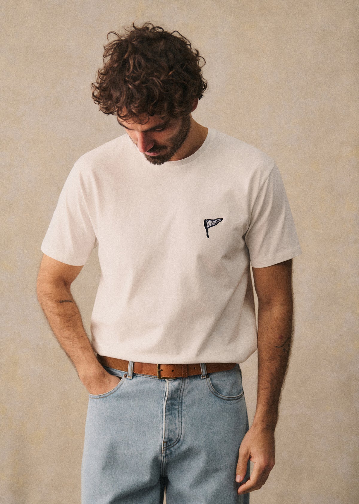 T-Shirt Coeur Amour Club - Blanc / Marine