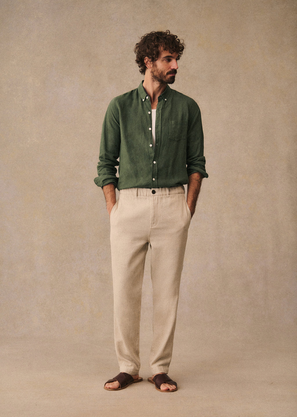 Chemise Charlie Lin - Kaki