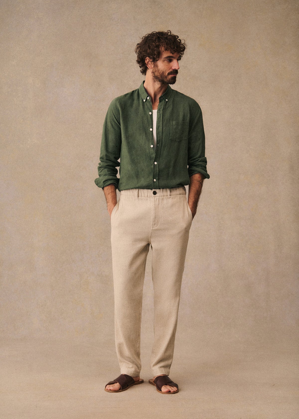 Chemise Charlie Lin - Kaki