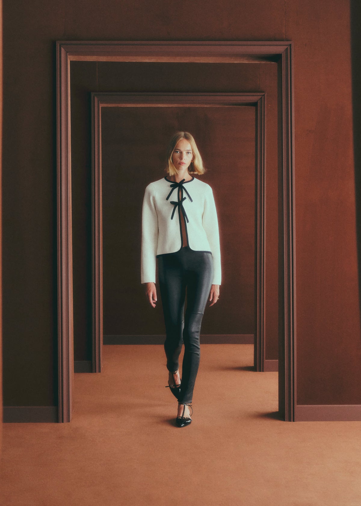 Gilet Susie - Ecru détails noir