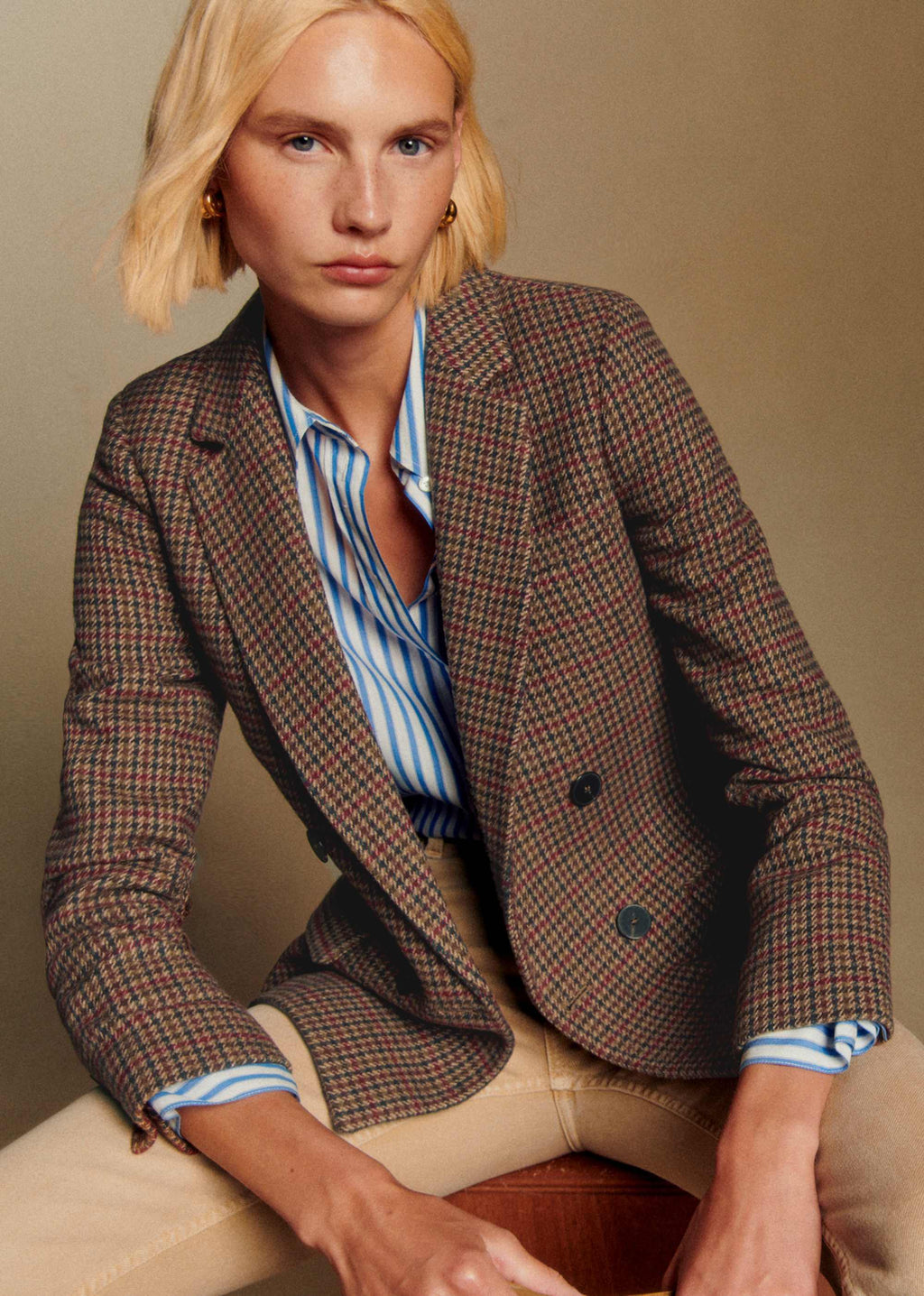 Veste Christie - Pied de poule Multico rouge