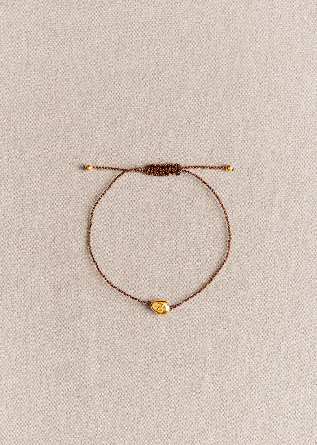 Bracelet Cléo - Chocolat - Lettre Z