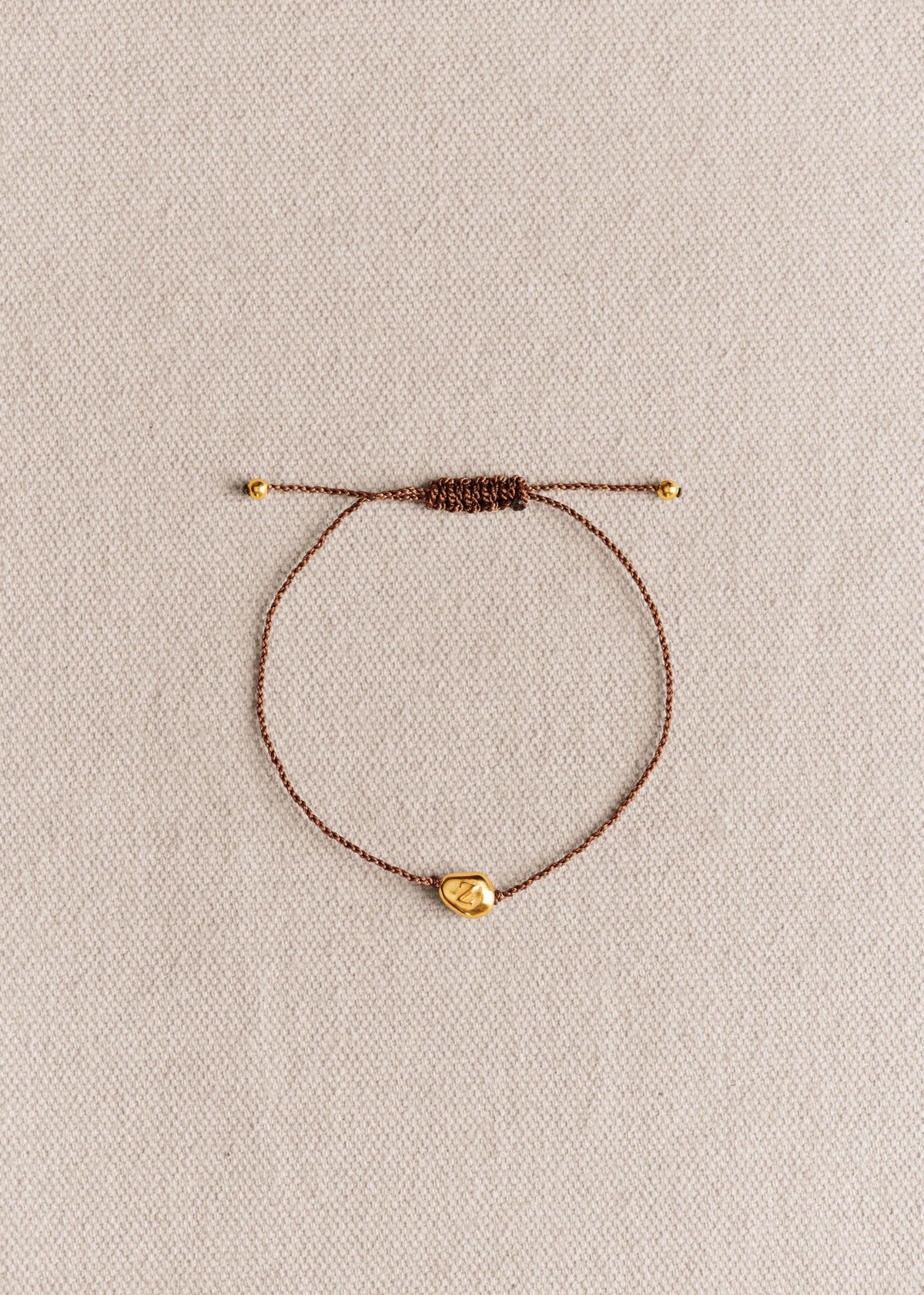Bracelet Cléo - Chocolat - Lettre Z