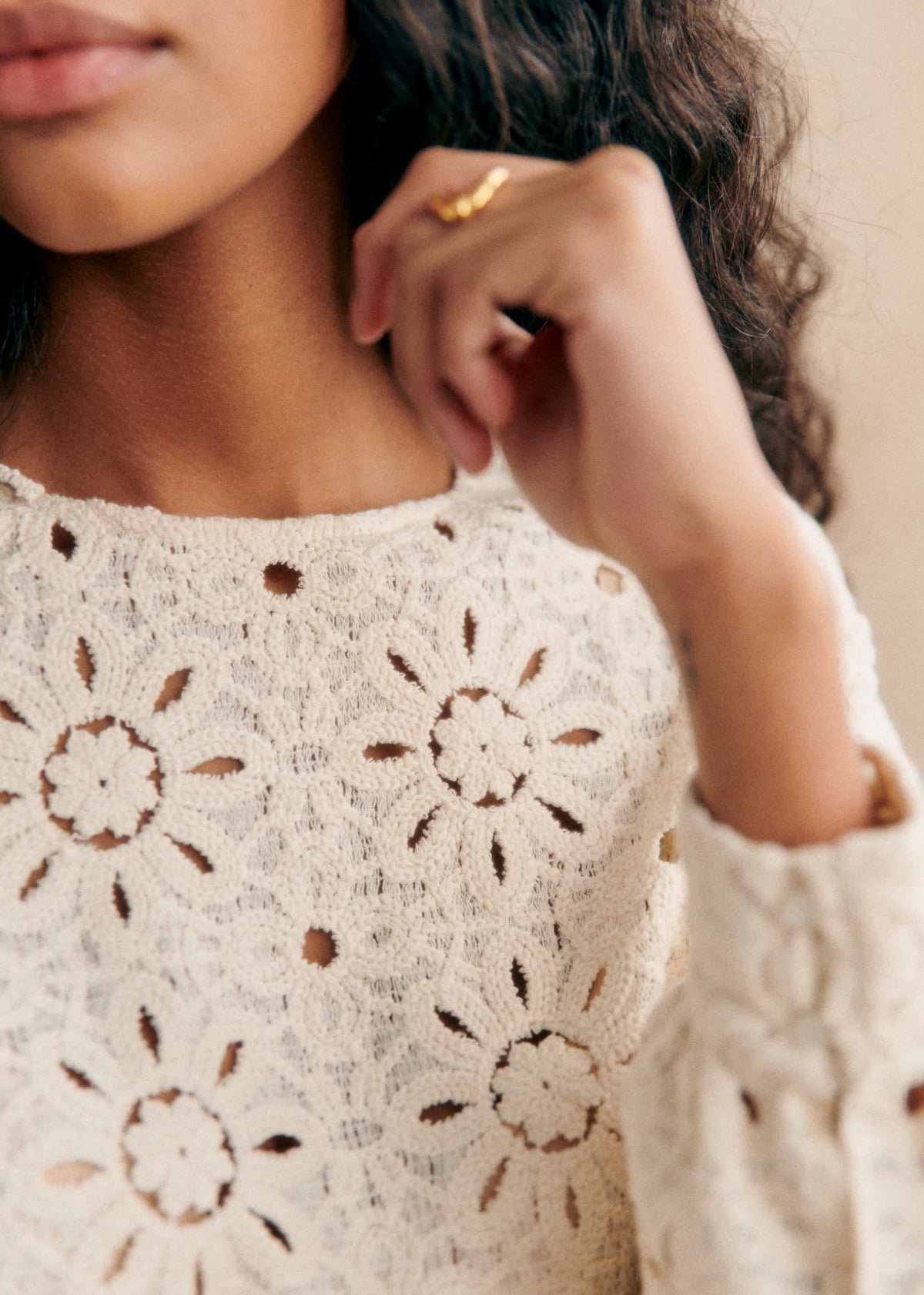 Blouse Jesse - Guipure Soleil Écru