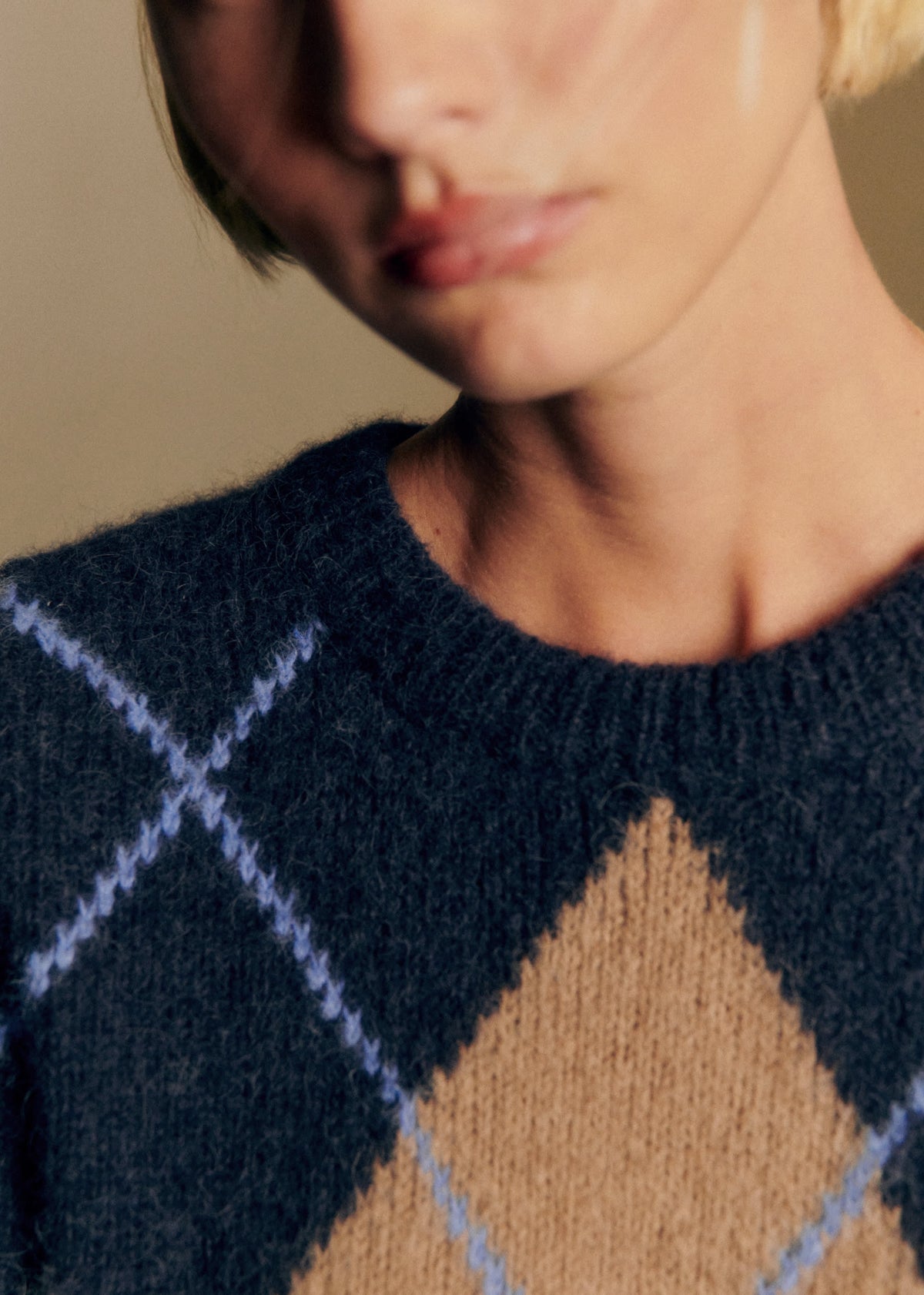 Pull Gabriel - Jacquard Marine Camel Ecru
