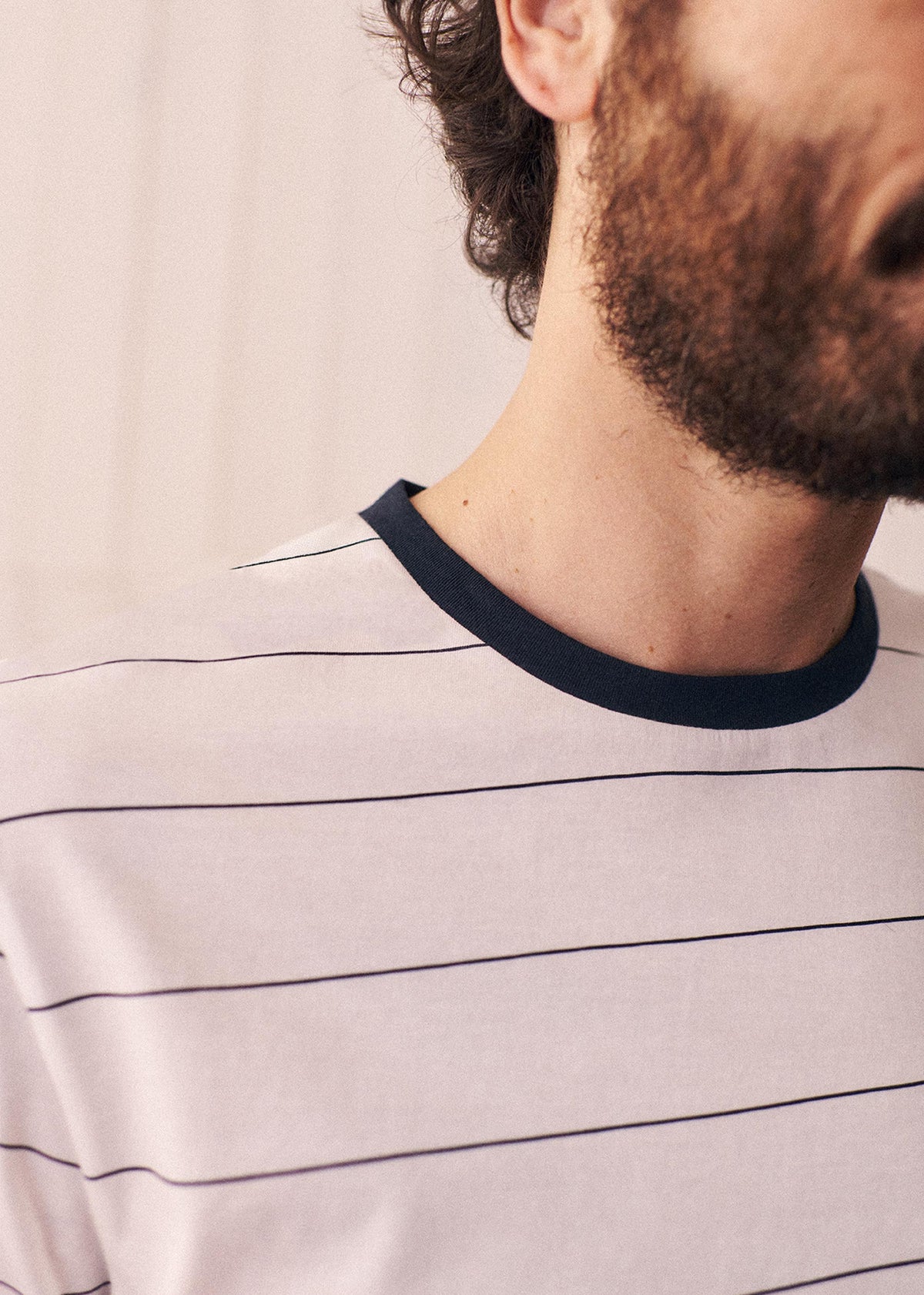 T-Shirt Samy - Blanc Rayures Fines Noires