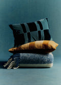 Coussin Velours Patchwork - Petit modèle - Bleu et Marine