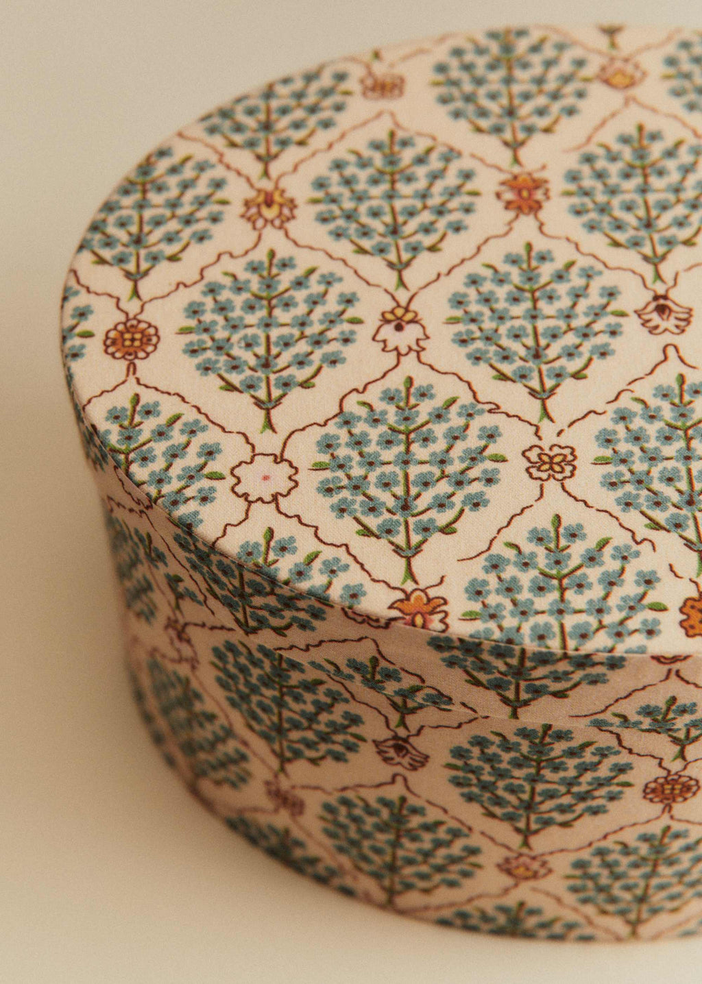 Boîte rangement ovale - petit modèle - Imprimé Scénettes Bleu