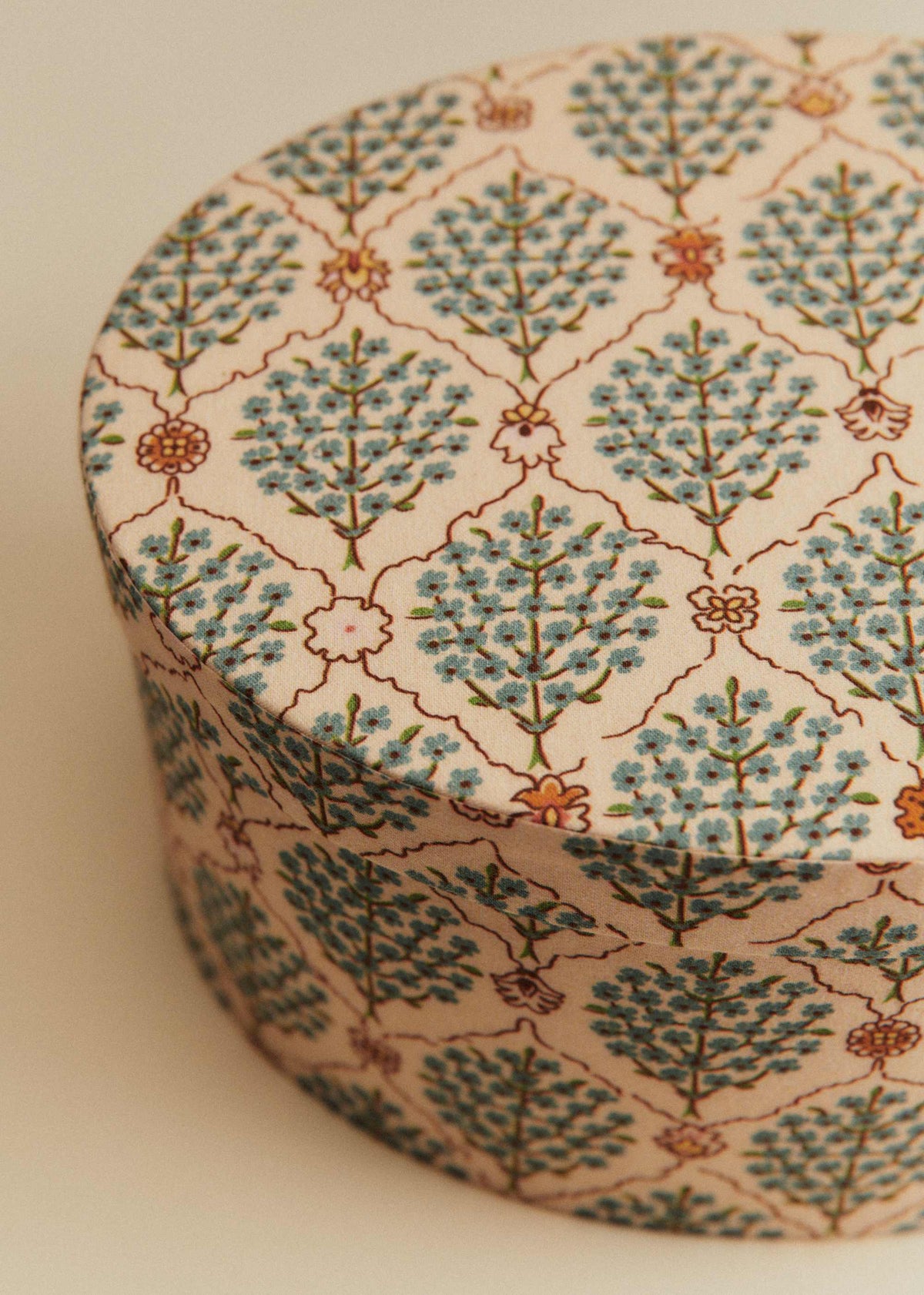 Boîte rangement ovale - petit modèle - Imprimé Scénettes Bleu