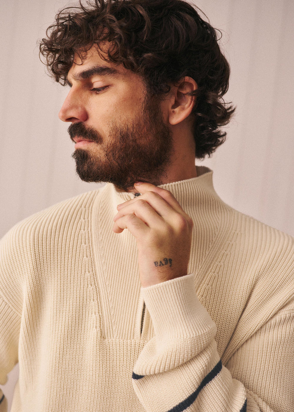 Pull Marlon - Écru Rayures Marine