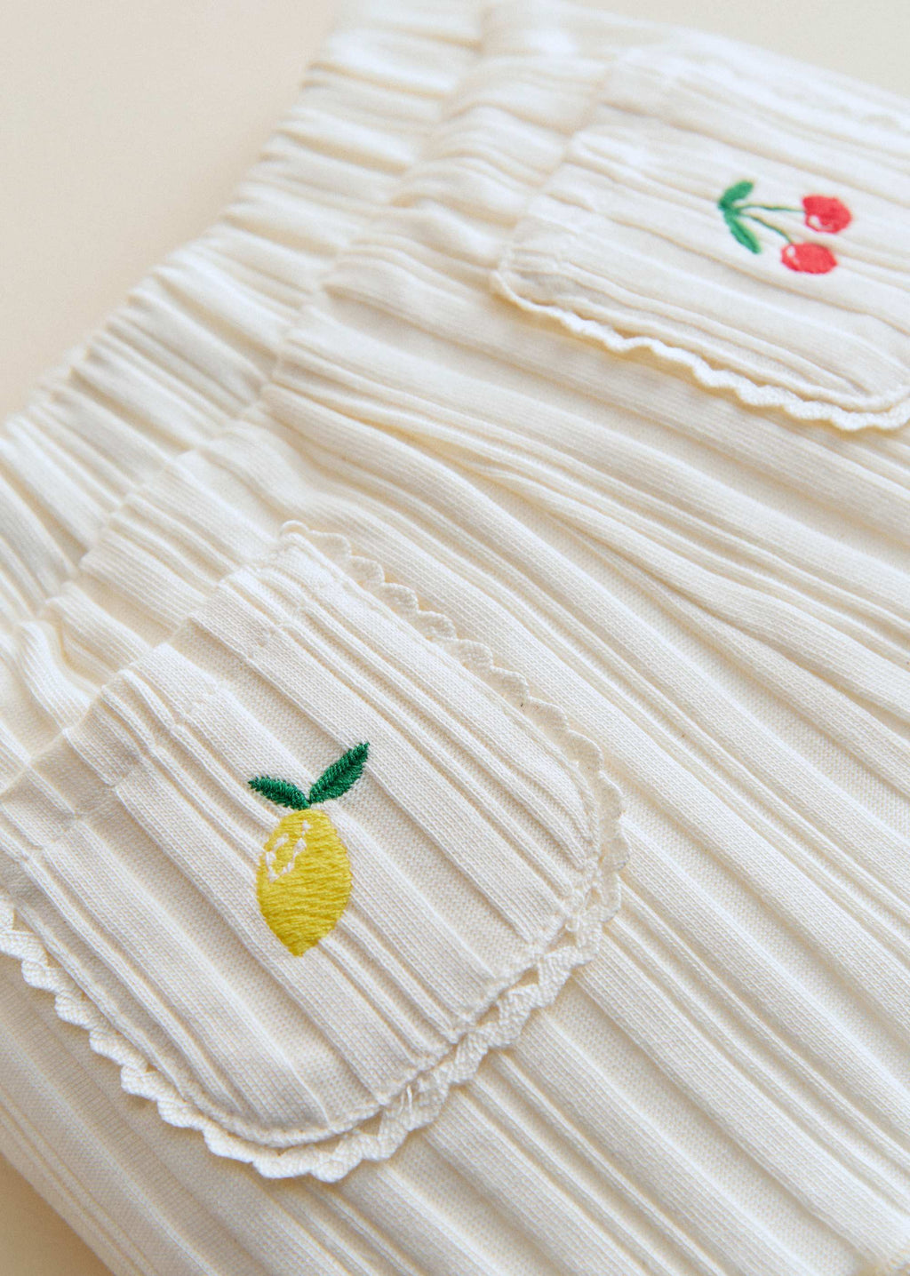 Short June - Ecru / Broderie Fruit