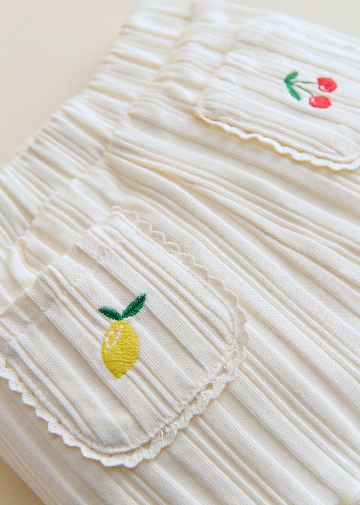 Short June - Ecru / Broderie Fruit