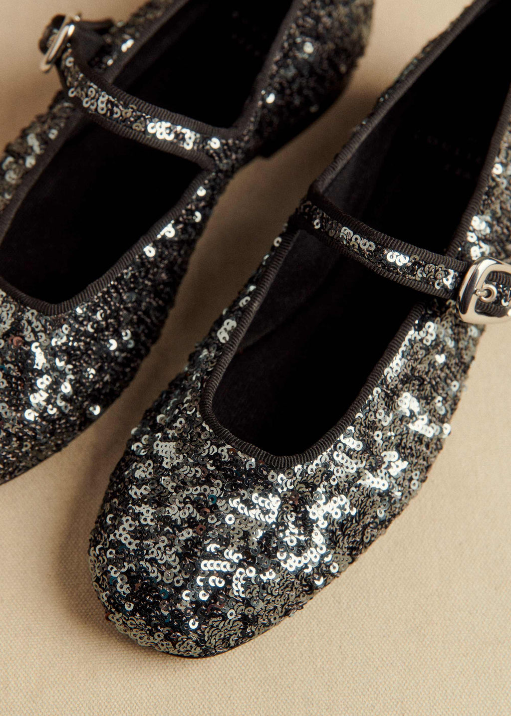 Ballerines Low Valentin - Anthracite Sequins