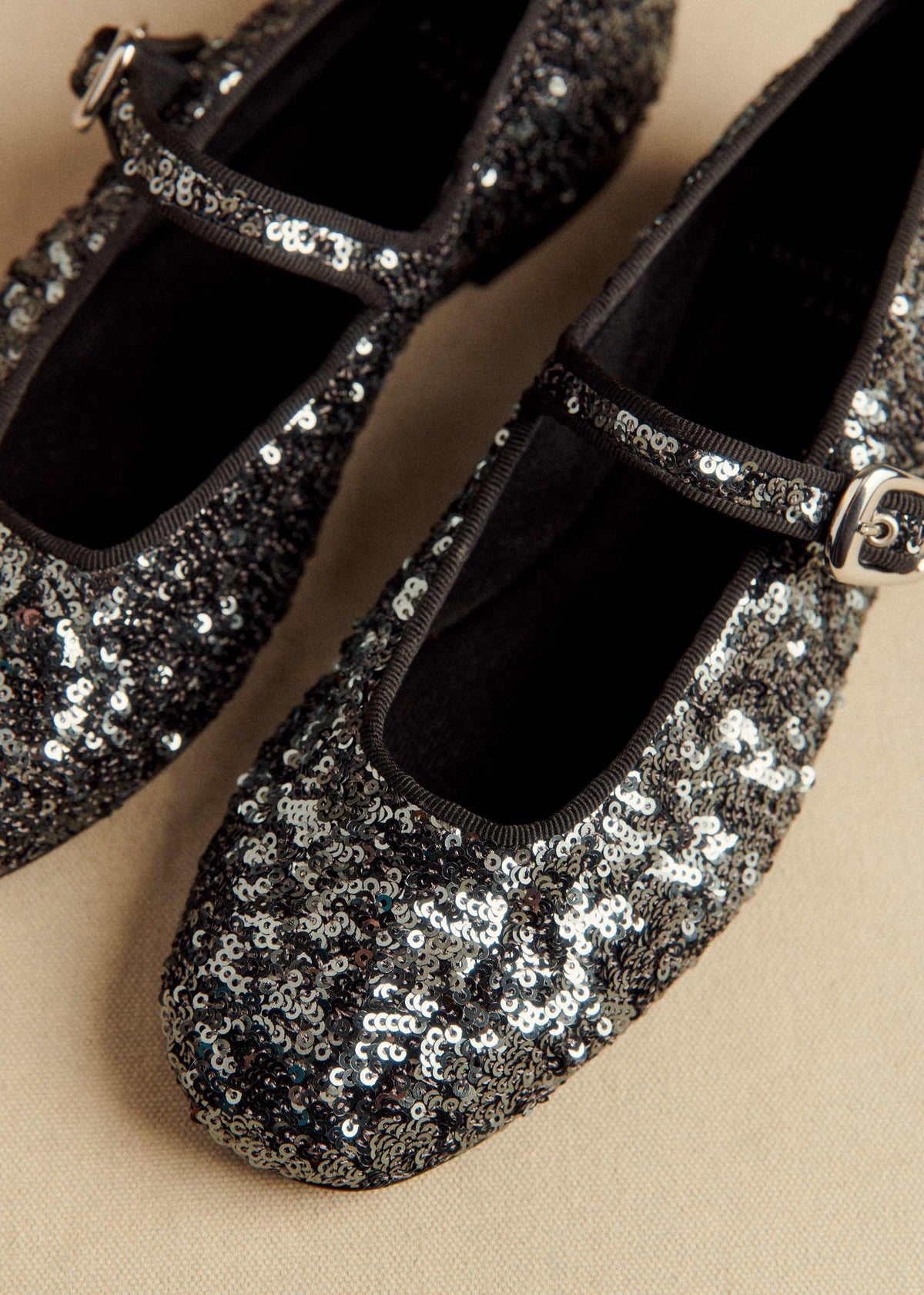 Ballerines Low Valentin - Anthracite Sequins