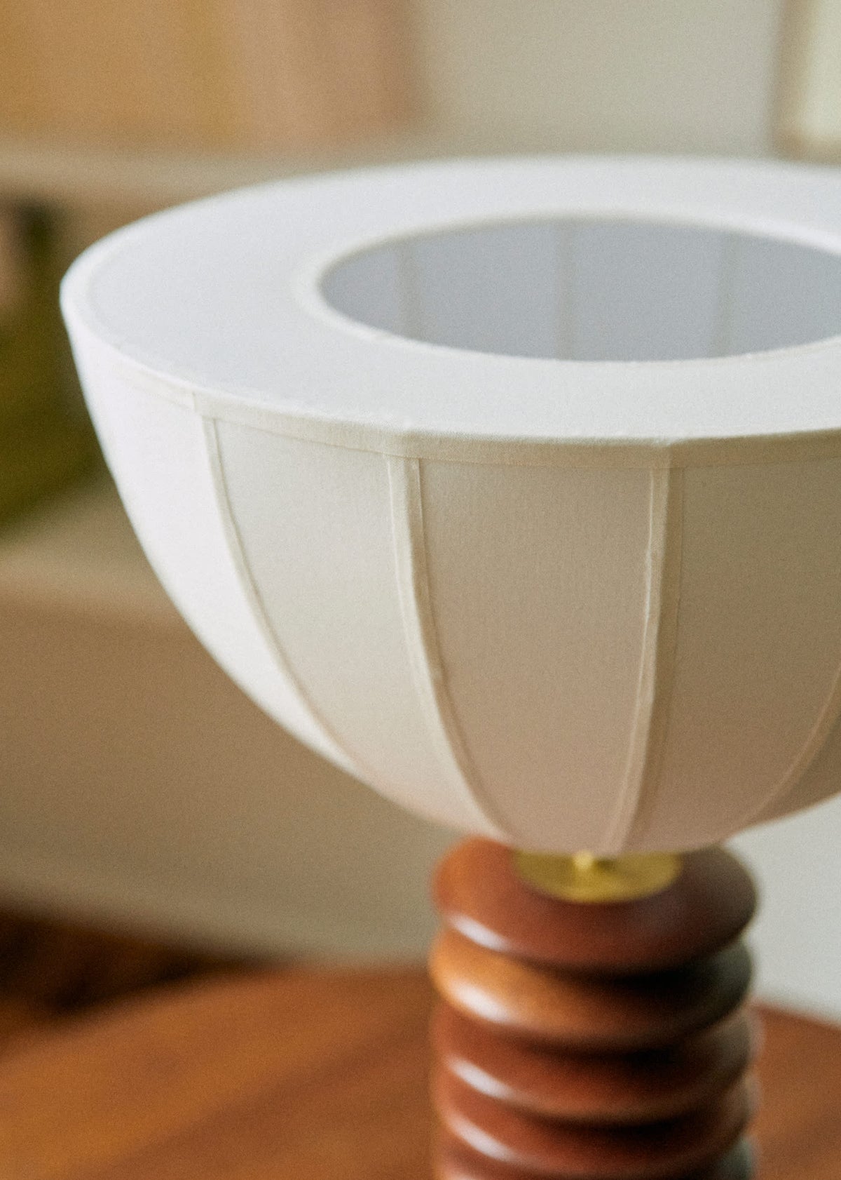 Lampe Tango - Acajou - Abat-jour Tango - Coton écru